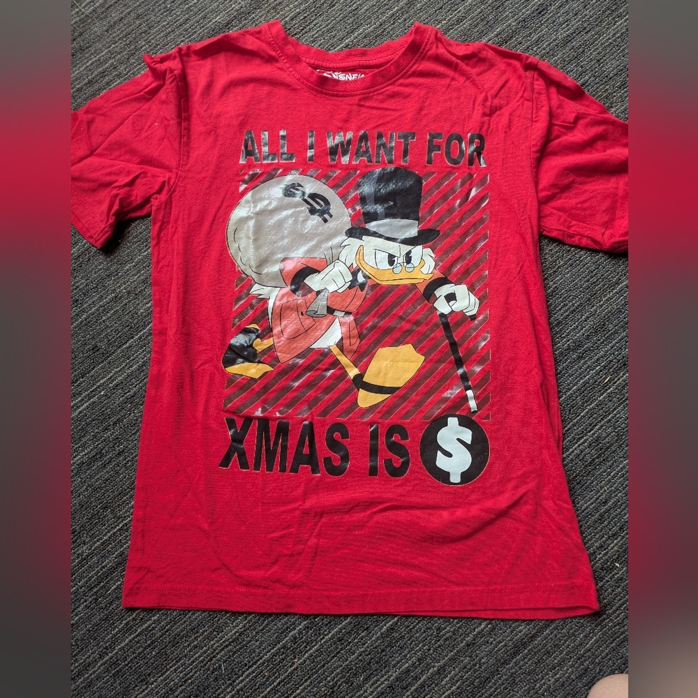 👉10/10$ Disney Red Christmas Scrooge McDuck T-Shirt